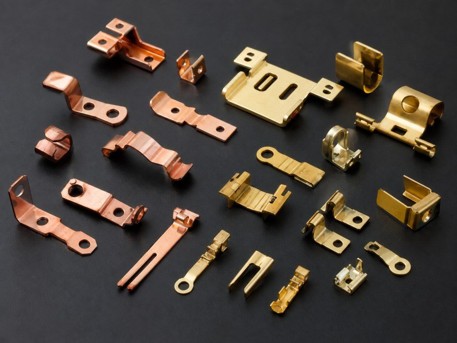 Brass vs Copper for Stamped Metal Parts 5 Brass and copper stamped parts for electrical and industrial applications
