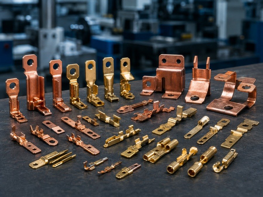 Copper and brass stamped electrical components