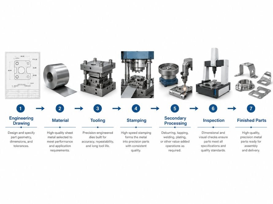 Precision metal stamping process from drawing to finished parts
