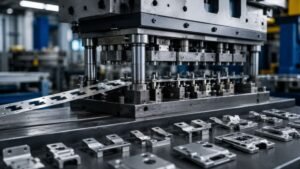 Progressive die stamping process for precision metal parts