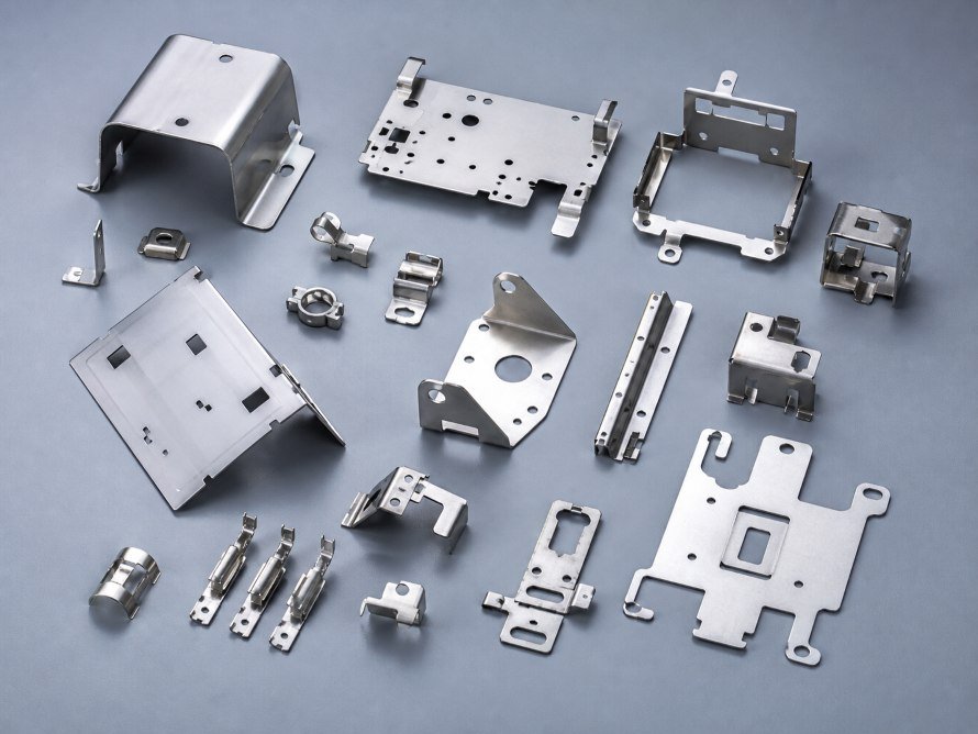 Various stainless steel stamped components for industrial and product assemblies