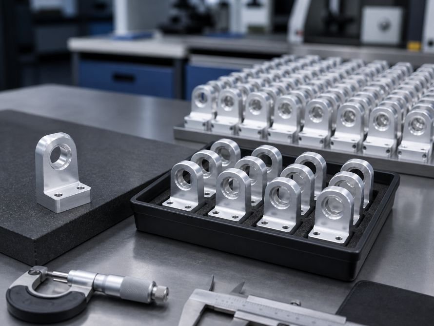 Prototype and production quantities of identical CNC machined aluminum parts