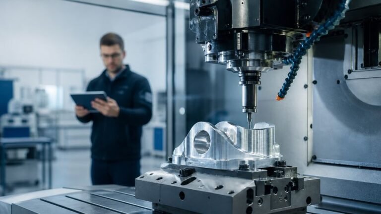 CNC prototype machining of a precision aluminum component from a CAD model