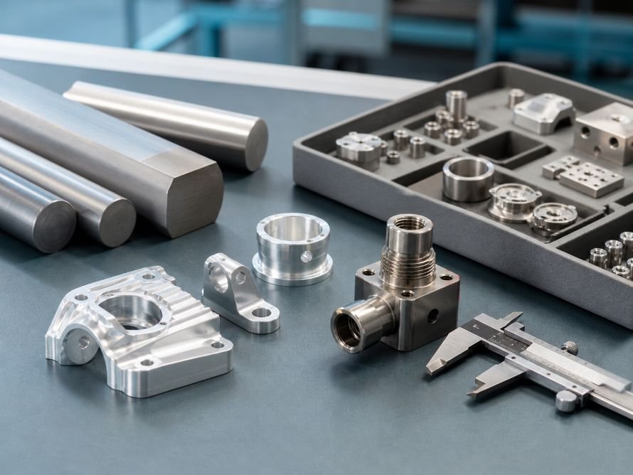 Prototype CNC machined metal parts and raw material options for material selection
