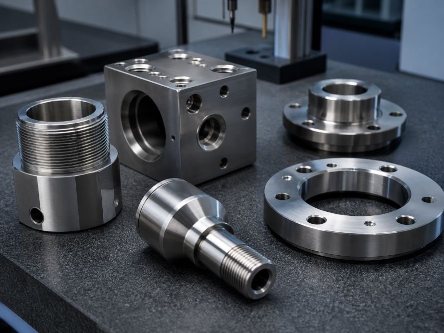 Comparison of brushed, polished and bead-blasted stainless steel finishes