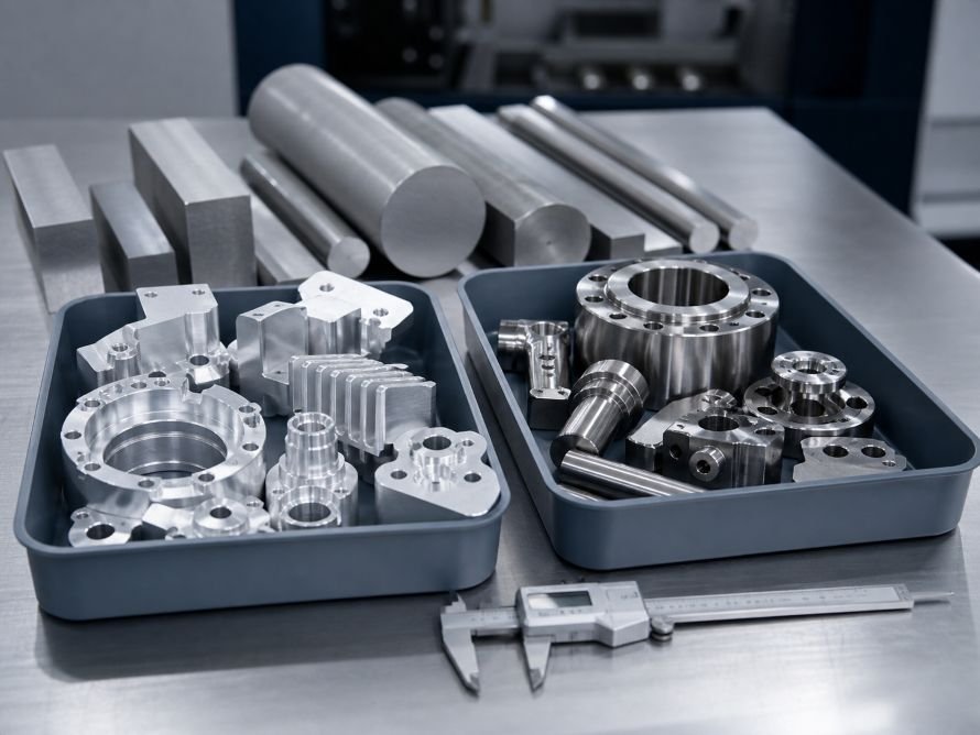 Aluminum and stainless steel CNC machined parts for material selection comparison