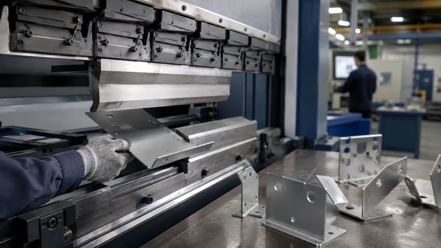 CNC press brake sheet metal bending bracket for an OEM fabrication project