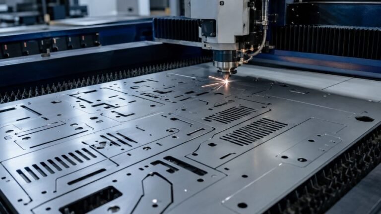 CNC sheet metal laser cutting nested OEM bracket and panel profiles